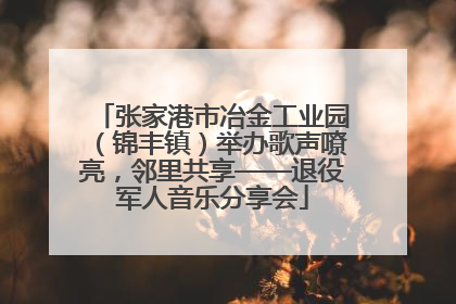 张家港市冶金工业园（锦丰镇）举办歌声嘹亮，邻里共享——退役军人音乐分享会