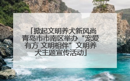 掀起文明养犬新风尚 青岛市市南区举办“宠爱有方 文明相伴”文明养犬主题宣传活动