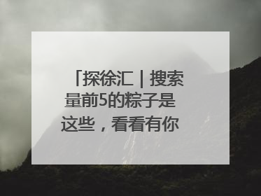 探徐汇｜搜索量前5的粽子是这些，看看有你爱吃的吗？