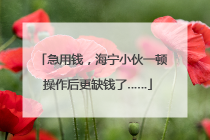 急用钱，海宁小伙一顿操作后更缺钱了……