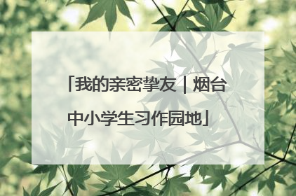 我的亲密挚友｜烟台中小学生习作园地
