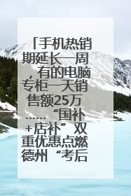 手机热销期延长一周，有的电脑专柜一天销售额25万……“国补+店补”双重优惠点燃德州“考后经济”