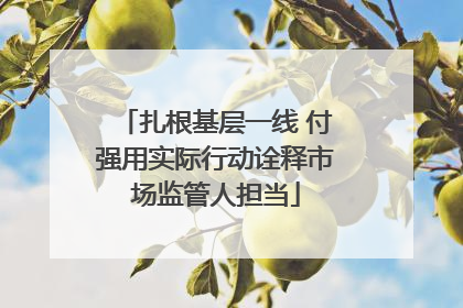 扎根基层一线 付强用实际行动诠释市场监管人担当
