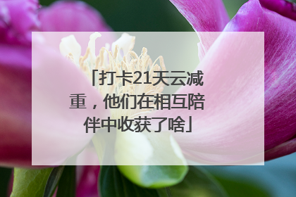 打卡21天云减重，他们在相互陪伴中收获了啥