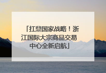 扛鼎国家战略！浙江国际大宗商品交易中心全新启航