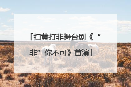 扫黄打非舞台剧《“非”你不可》首演