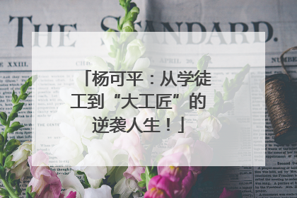 杨可平：从学徒工到“大工匠”的逆袭人生！