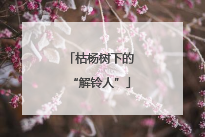 枯杨树下的“解铃人”