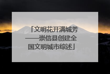 文明花开满城芳——崇信县创建全国文明城市综述