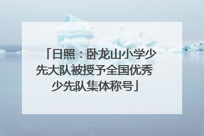 日照：卧龙山小学少先大队被授予全国优秀少先队集体称号