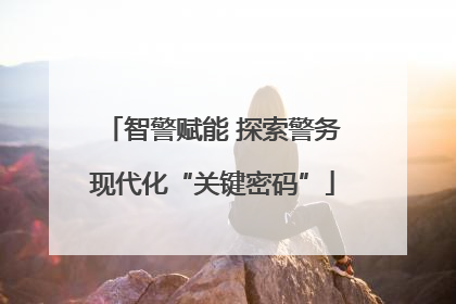智警赋能 探索警务现代化“关键密码”