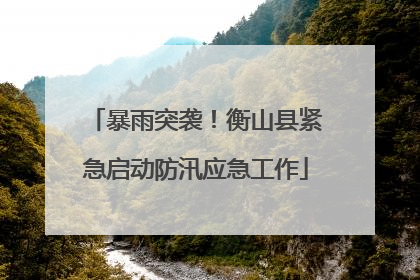 暴雨突袭！衡山县紧急启动防汛应急工作