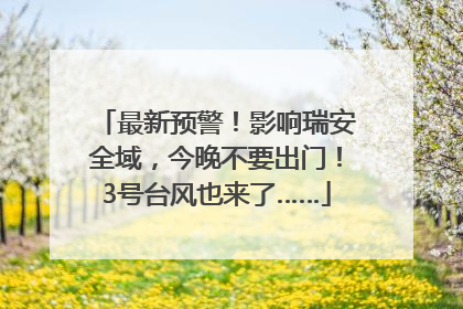 最新预警！影响瑞安全域，今晚不要出门！3号台风也来了……
