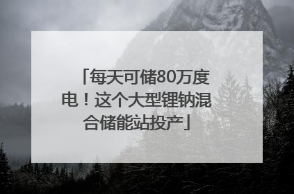 每天可储80万度电！这个大型锂钠混合储能站投产