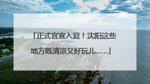 正式官宣入夏！沈阳这些地方既清凉又好玩儿……