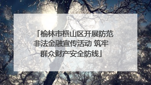 榆林市横山区开展防范非法金融宣传活动 筑牢群众财产安全防线