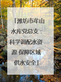潍坊市牟山水库党总支：科学调配水资源 保障区域供水安全