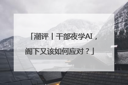 潮评丨干部夜学AI，阁下又该如何应对？