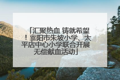 汇聚热血 铸就希望！襄阳市朱坡小学、太平店中心小学联合开展无偿献血活动