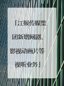 江报传媒集团新增网剧、影视动画片等视听业务