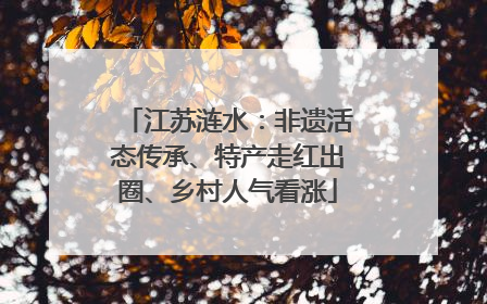 江苏涟水：非遗活态传承、特产走红出圈、乡村人气看涨