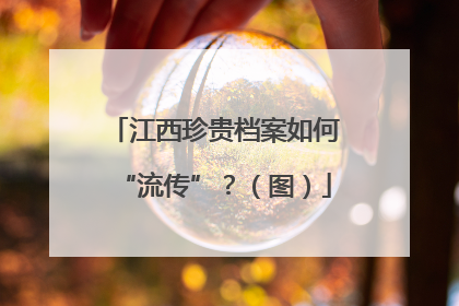 江西珍贵档案如何“流传”？（图）