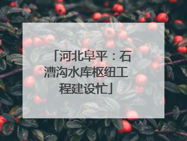 河北阜平：石漕沟水库枢纽工程建设忙