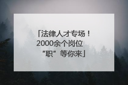 法律人才专场！2000余个岗位“职”等你来