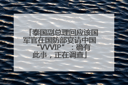 泰国副总理回应该国军官在国防部宴请中国“VVVIP”：确有此事，正在调查