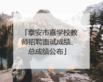 泰安市直学校教师招聘面试成绩、总成绩公布