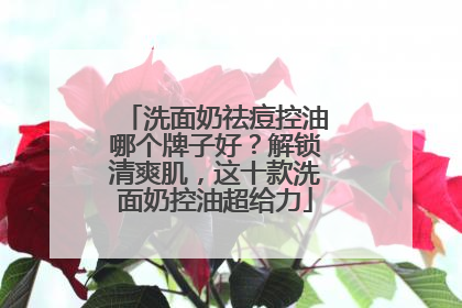 洗面奶祛痘控油哪个牌子好？解锁清爽肌，这十款洗面奶控油超给力