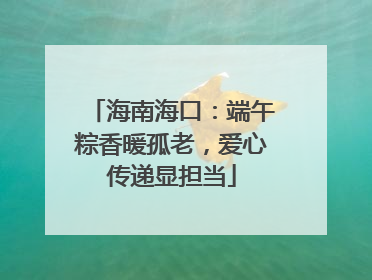 海南海口：端午粽香暖孤老，爱心传递显担当