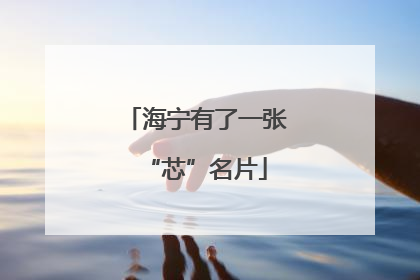 海宁有了一张“芯”名片