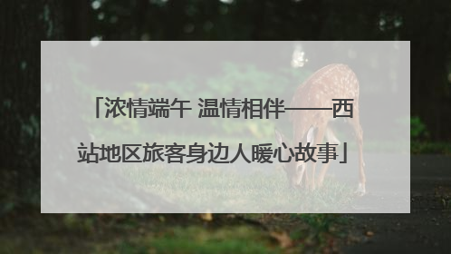 浓情端午 温情相伴——西站地区旅客身边人暖心故事