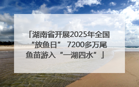 湖南省开展2025年全国“放鱼日” 7200多万尾鱼苗游入“一湖四水”