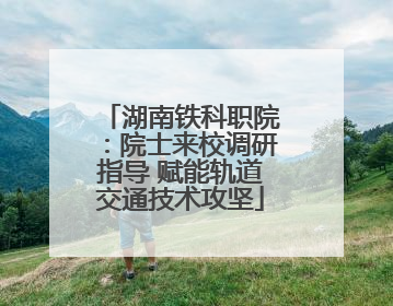 湖南铁科职院：院士来校调研指导 赋能轨道交通技术攻坚