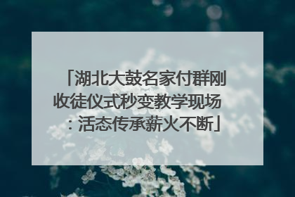 湖北大鼓名家付群刚收徒仪式秒变教学现场：活态传承薪火不断