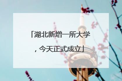 湖北新增一所大学，今天正式成立