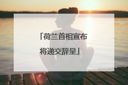 荷兰首相宣布将递交辞呈