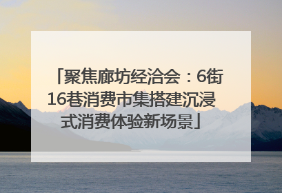 聚焦廊坊经洽会：6街16巷消费市集搭建沉浸式消费体验新场景