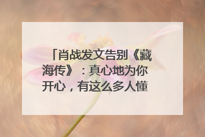 肖战发文告别《藏海传》：真心地为你开心，有这么多人懂你，导演回应“是否有第二季”