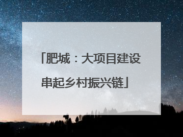 肥城：大项目建设串起乡村振兴链