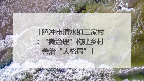 腾冲市清水镇三家村：“微治理”构建乡村善治“大格局”