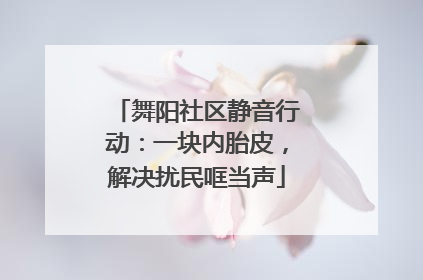 舞阳社区静音行动：一块内胎皮，解决扰民哐当声