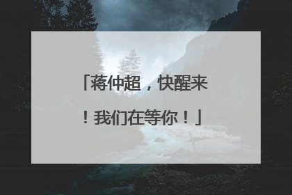 蒋仲超，快醒来！我们在等你！