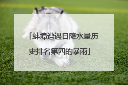 蚌埠遭遇日降水量历史排名第四的暴雨