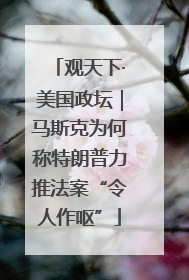 观天下·美国政坛｜马斯克为何称特朗普力推法案“令人作呕”