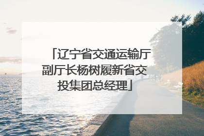 辽宁省交通运输厅副厅长杨树履新省交投集团总经理