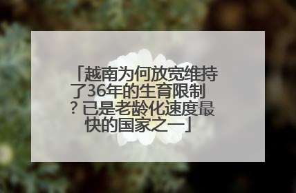越南为何放宽维持了36年的生育限制？已是老龄化速度最快的国家之一