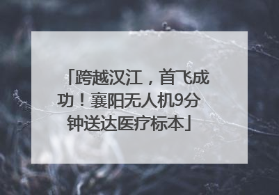 跨越汉江，首飞成功！襄阳无人机9分钟送达医疗标本